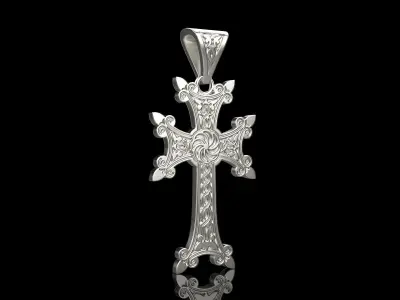 Cross Pendant 002 3d model 3D print model