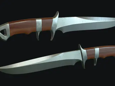 Hunting Knife Low-poly 3D model buy