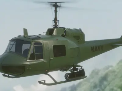 Bell-Uh-1B Helicopter 3D model