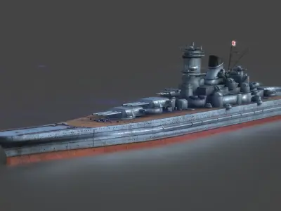 Japanese battleship Musashi 3D model