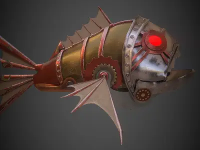 Steampunk Fish Free 3D model