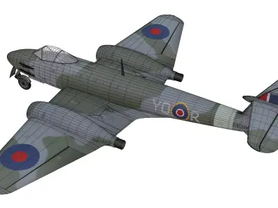 Gloster Meteor Low-poly 3D model purchase