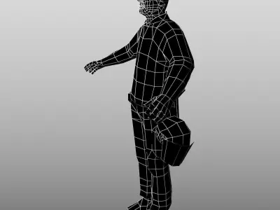 Riot Police Low Poly Low-poly 3D model