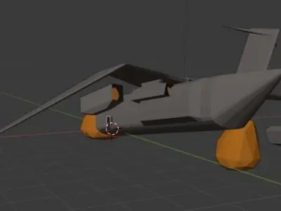 Crashed plane Low-poly 3D model