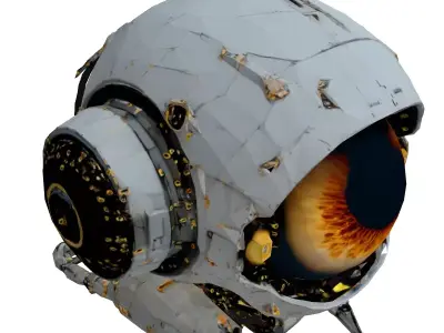 SciFi Robot Eye Drone Low-poly 3D model