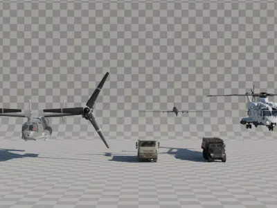 Modern Army Vehicle Warfare Pack Low-poly 3D model