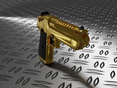 Gold desert eagle 3D model