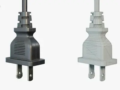 Electrical Plug Type A Low-poly 3D model