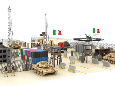 Italy Military Base Low-poly 3D model
