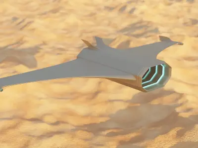 Concept aircraft Free low-poly 3D model