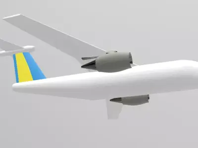Fictional aircraft An-74-300TK Inspired series 3D model 3D model