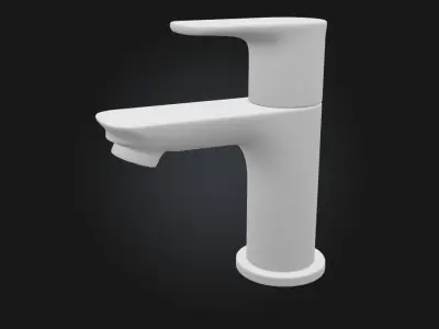 Sleek Chrome Faucet Modern Minimalist Fixture for Contemporary  3D model