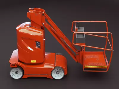 Used Electric Warehouse Boom Lift Low-poly 3D model