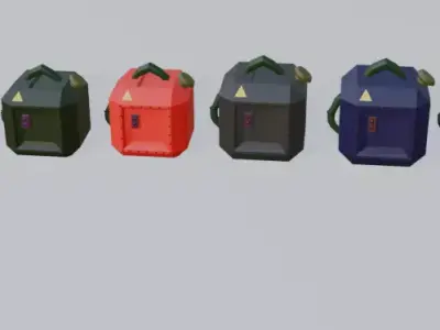 Low Poly Fuel Barrel Industrial Oil Drum Game Ready 3D Model Low-poly 3D model
