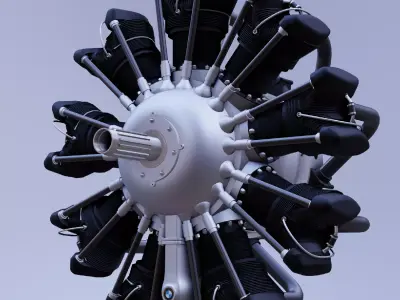 B M W 132A RADIAL AIRCRAFT ENGINE 3D model