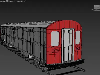 3 trains low   high poly subdiv 1 and 2 Low-poly 3D model