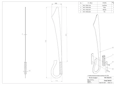 WG 7002 - Ersatz falchion v1 Low-poly 3D model