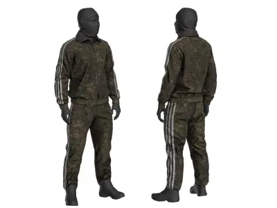 Tactical Sportswear Tracksuit Low-poly 3D model