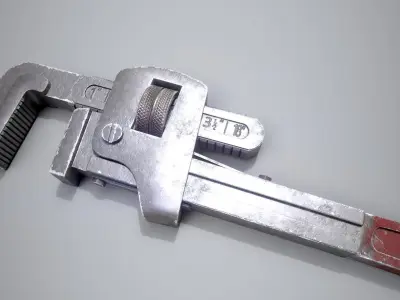 Pipe Wrench 3D Model  Photorealistic  Game Render Ready Low-poly 3D model