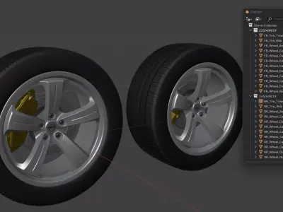 Nissan 350Z Wheel Set All High Quality for Visualization 3D model