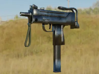 Mac 10 Lowpoly GameReady Low-poly 3D model