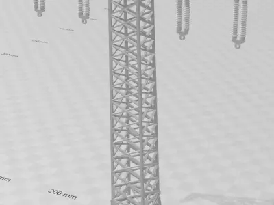 Single phase electric pole high 1-160 resin 3D print model