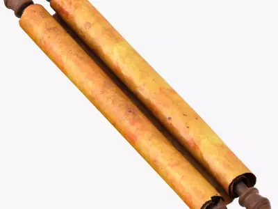 Scroll Closed With Pirate Map 02 3D model