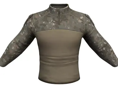 Men Military Outdoor Fitness Camo T-Shirt Low-poly 3D model