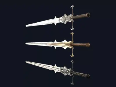 Dark Lord Sword Low-poly 3D model