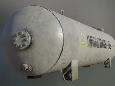 Industrial liquid nitrogen storage tank 3D model