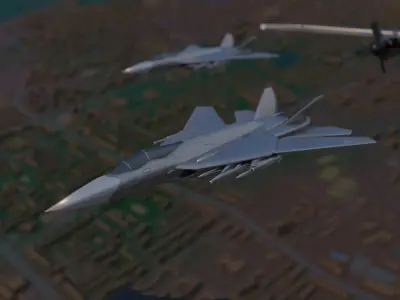 Military planes Low-poly 3D model