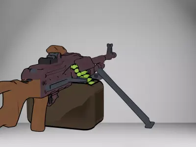 Soviet PKM Low-poly 3D model