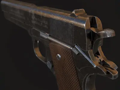 Colt M1911 Pistol Low-poly 3D model get