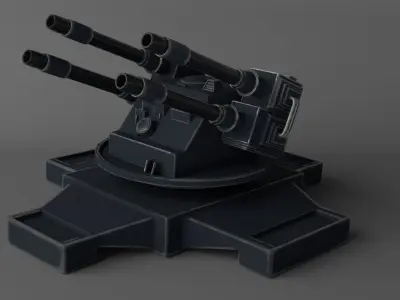 Sci-fi Turret Low-poly 3D model purchase