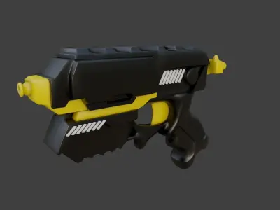 Rigged Scifi Gun 3D Model  Low-poly 3D model