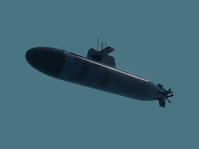 Submarine Low-poly 3D model