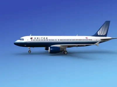 Airbus A320 United Airlines 2 3D model