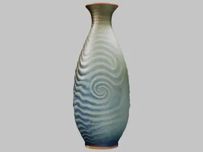 Vase with spiral design Low-poly 3D model