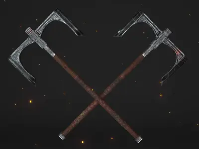 Cult Old Battle-Axe Low-poly 3D model