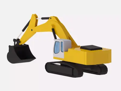Excavator Construction R954C Simplified Low-poly 3D model