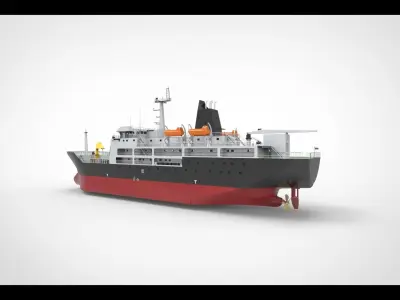cargo passanger  shipI 3D model
