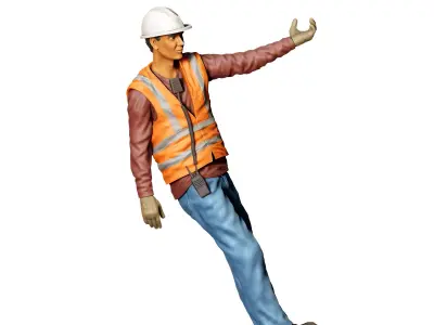 N4 Railway track worker hanging onto a train 3D print model