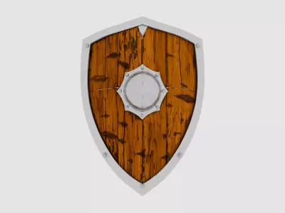 Medieval Battle Shield Low-poly 3D model purchase