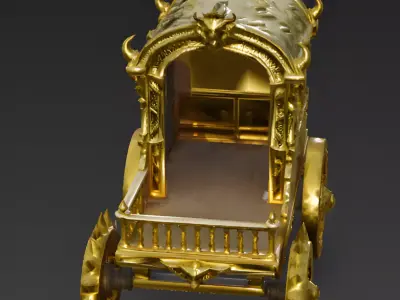 Midas Might Golden War Chariot 3D Model Low-poly 3D model
