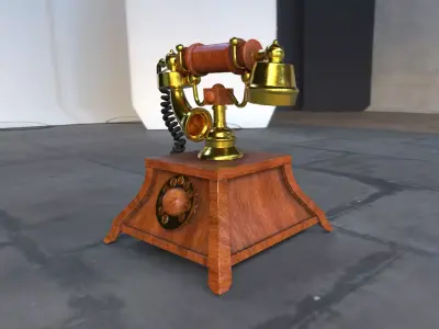Vintage Rotary Telephone  Low-poly 3D model
