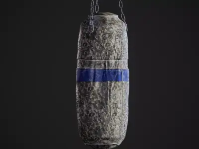 Realistic Worn Boxing Bag Low-poly 3D model