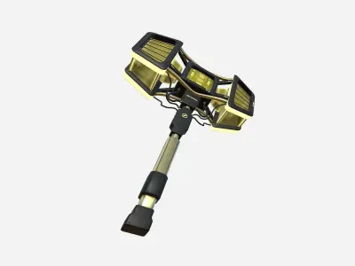 SciFi War Hammer A05 Black Yellow - Sci Fi Weapon Design Low-poly 3D model