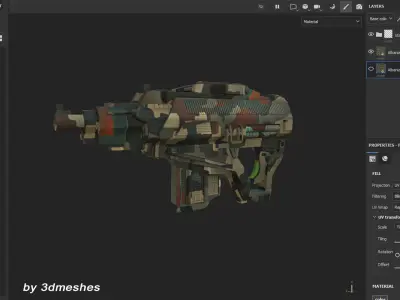 Albania - Army Camouflage Pattern - SBSAR Material 3D model
