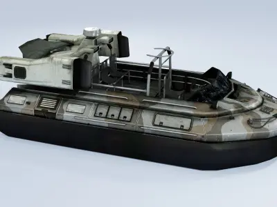Hovercraft amphibious vehicle Low-poly 3D model