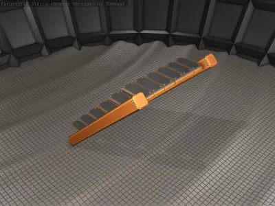 Sci-Fi Stairs - 15- Orange Version Low-poly 3D model